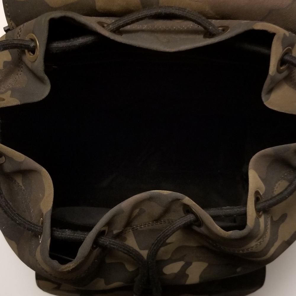 Burberry London Camouflage Brown and Green Suede Leather Backpack - Picture 8 of 10